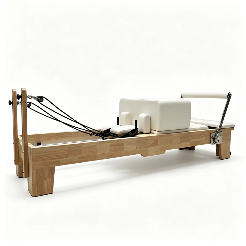 MJD-M101A Pilates-Reformer aus Eichenholz mit Holzbein