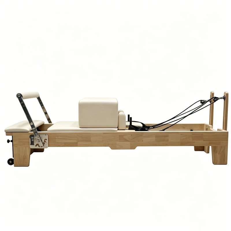 MJD-M101A Pilates-Reformer aus Eichenholz mit Holzbein