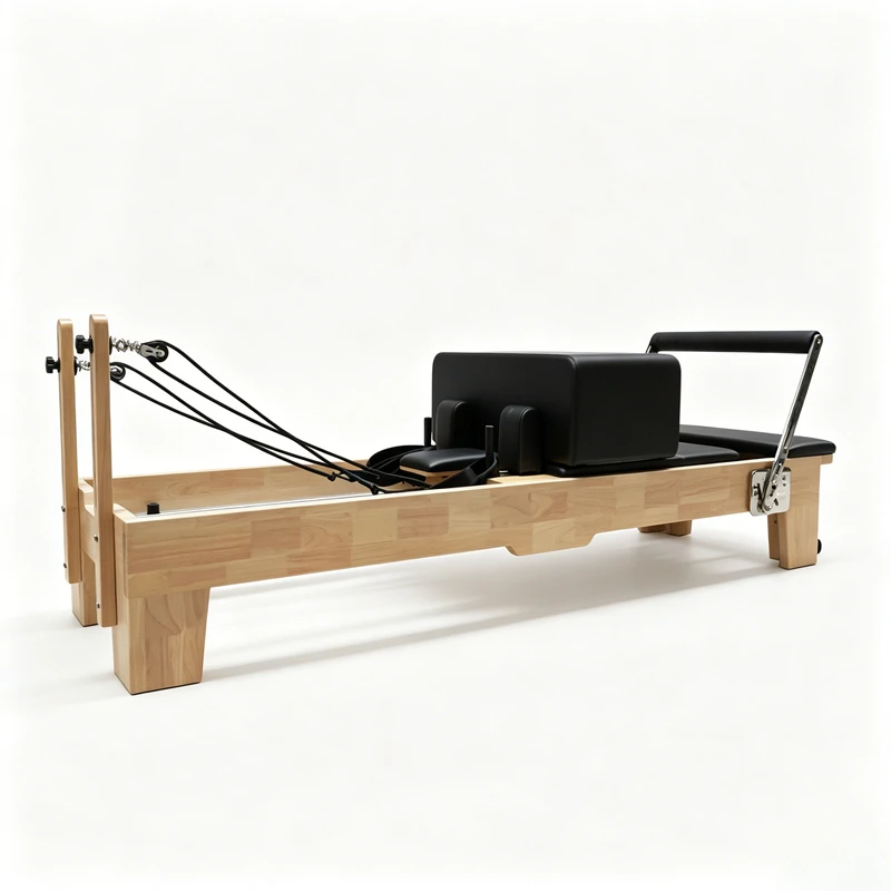 MJD-M101A Pilates-Reformer aus Eichenholz mit Holzbein