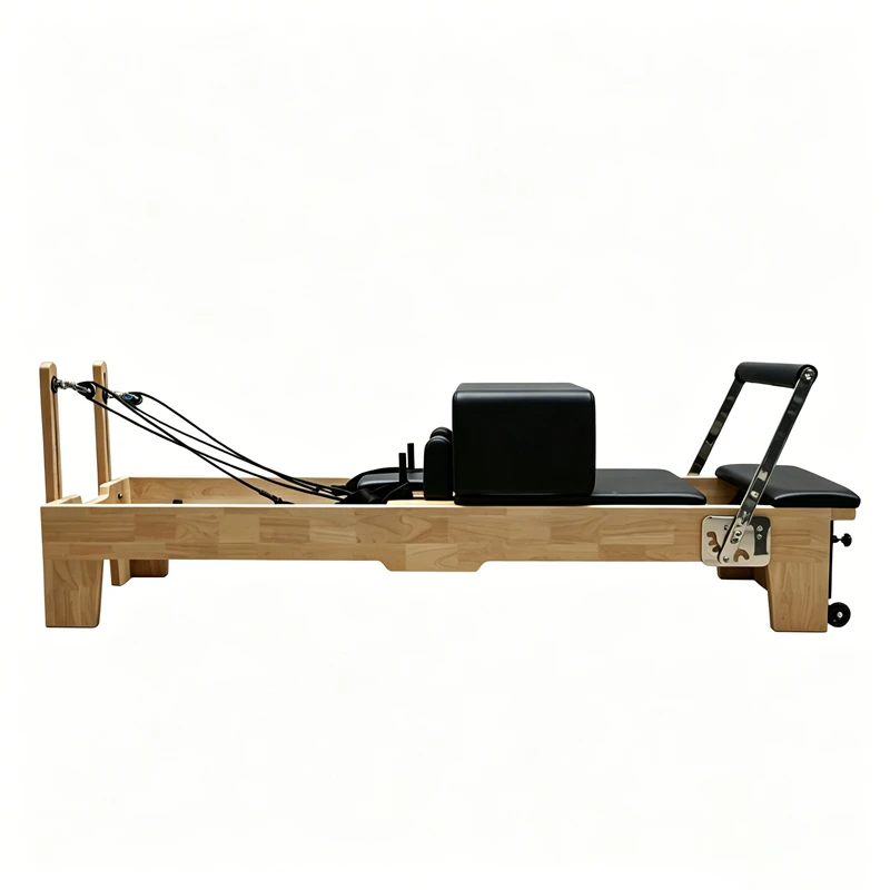 MJD-M101A Pilates-Reformer aus Eichenholz mit Holzbein