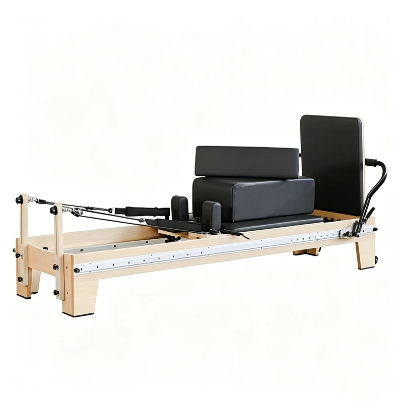 MJD-W46A Verstellbarer Pilates-Reformer aus Ahornholz mit kompletter Schiene