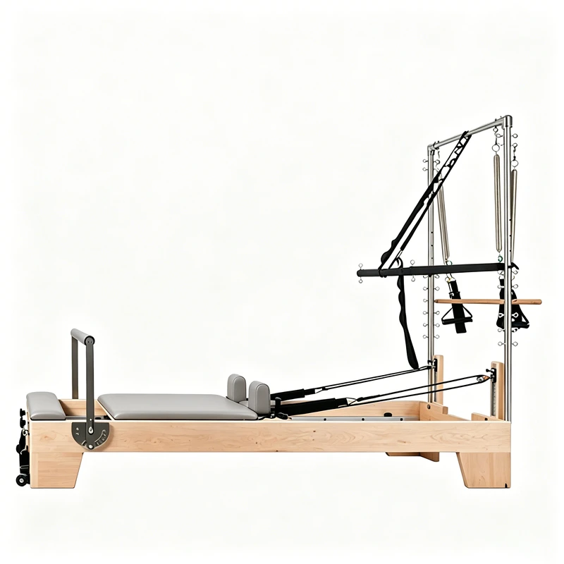 MJD-W23A Studio-Pilates-Reformer aus Ahornholz mit Halbturm