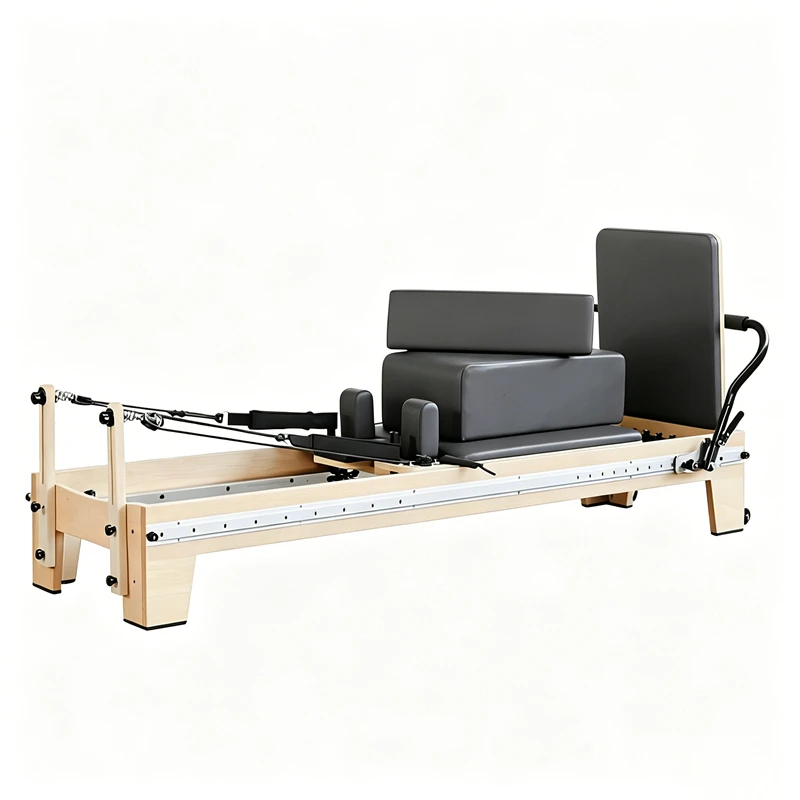 MJD-W46A Verstellbarer Pilates-Reformer aus Ahornholz mit kompletter Schiene