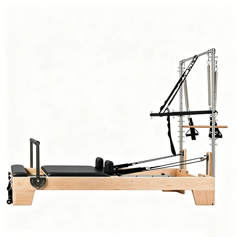 MJD-W23A Studio-Pilates-Reformer aus Ahornholz mit Halbturm