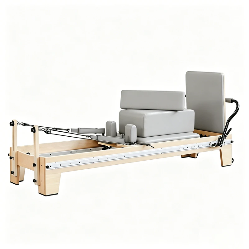 MJD-W46A Verstellbarer Pilates-Reformer aus Ahornholz mit kompletter Schiene