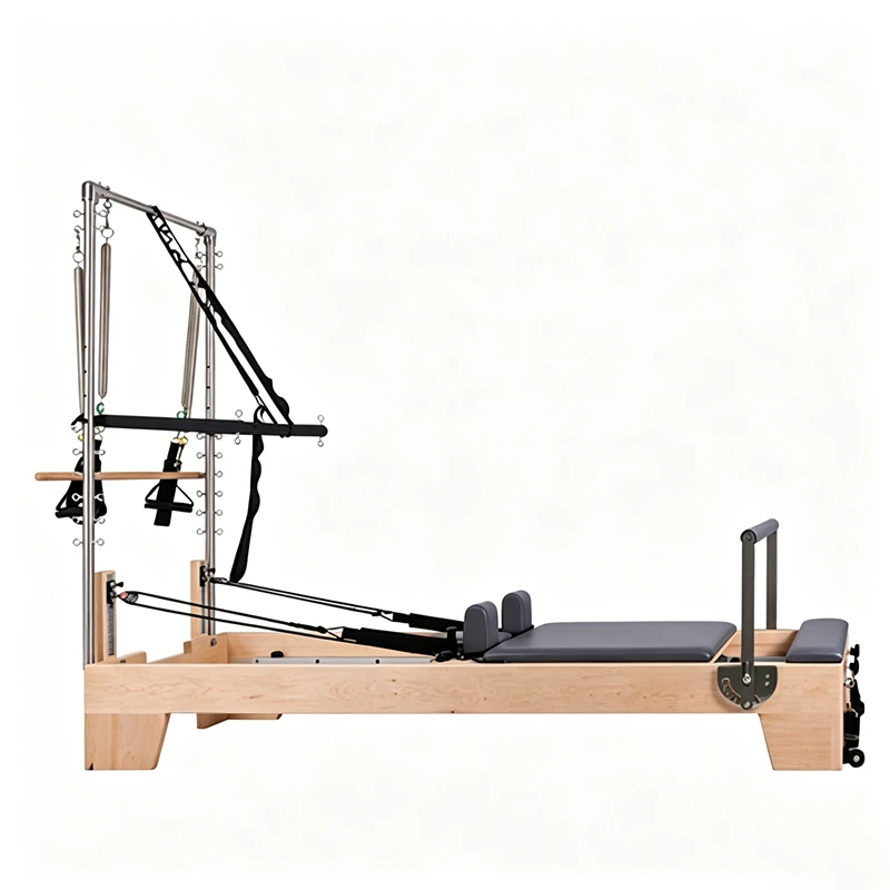 MJD-W23A Studio-Pilates-Reformer aus Ahornholz mit Halbturm