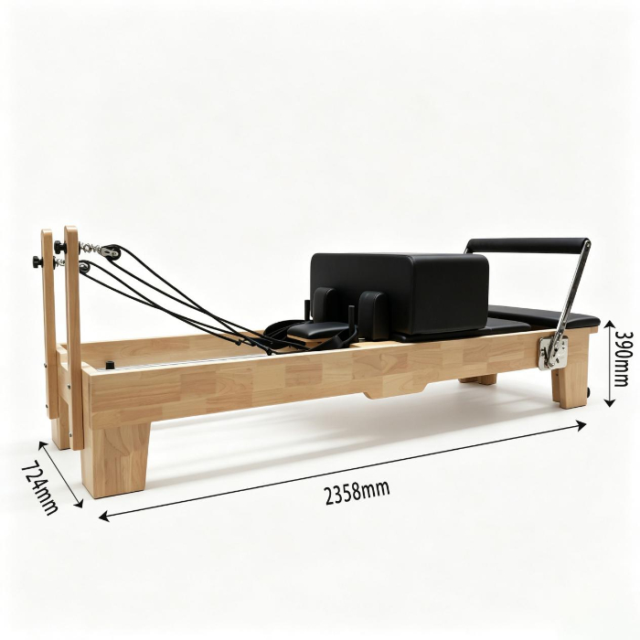 MJD-M101A Pilates-Reformer aus Eichenholz mit Holzbeinen