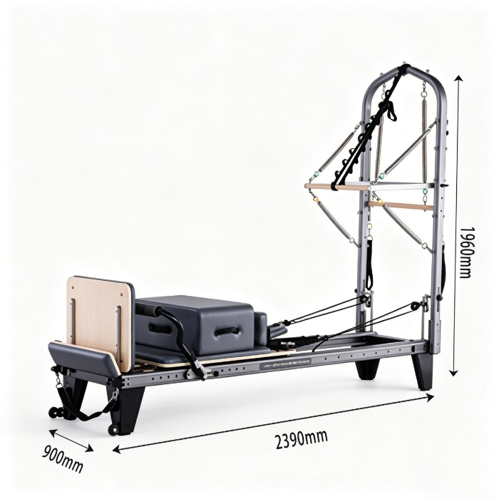 MJD-W45 Aluminium-Pilates-Reformer mit Halbturm und Vollbahn