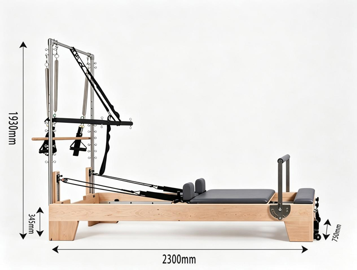 MJD-W23A Studio-Pilates-Reformer aus Ahornholz mit Halbturm